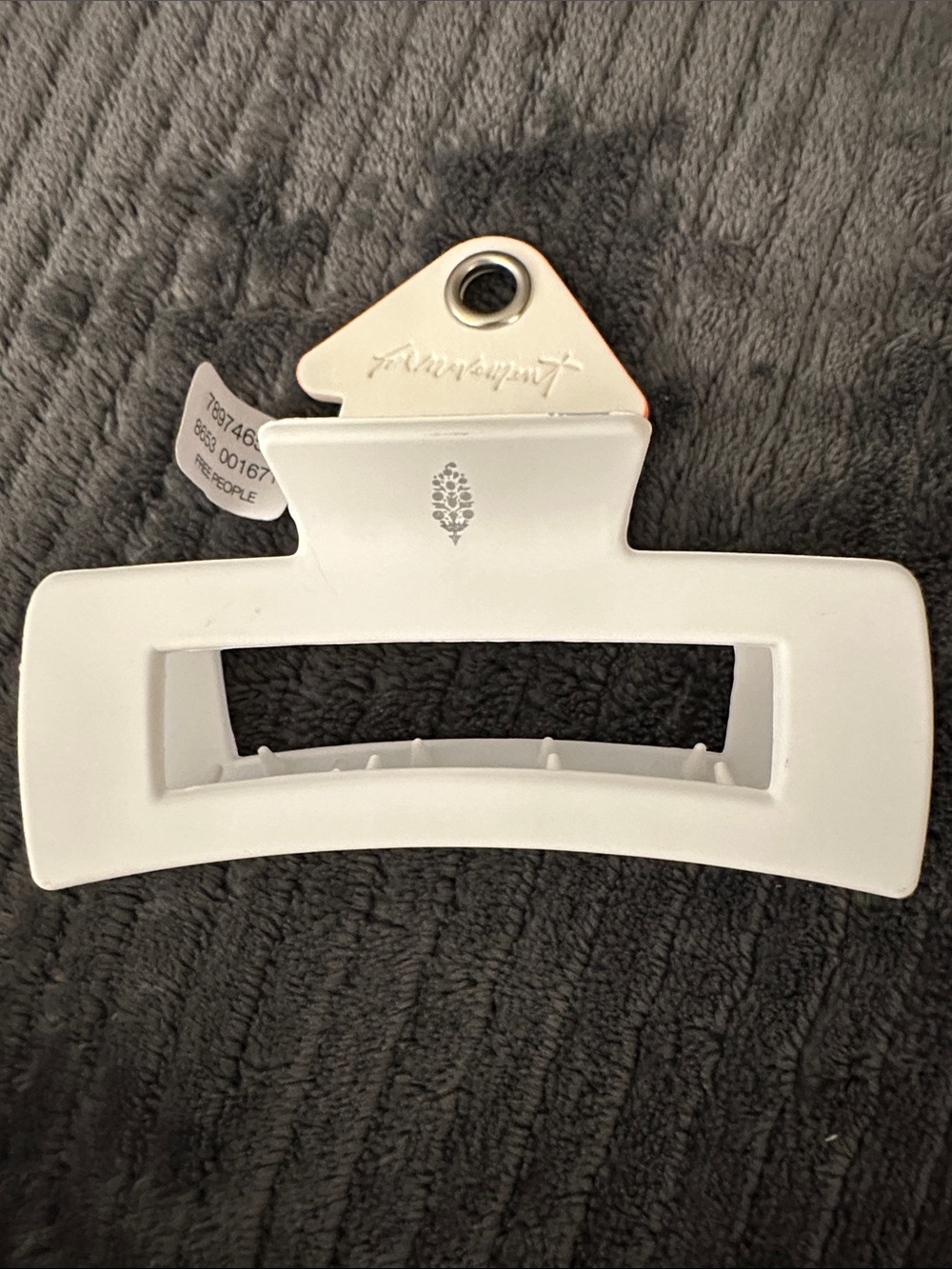 FP Movement Hair Claw Clip with Logo in White